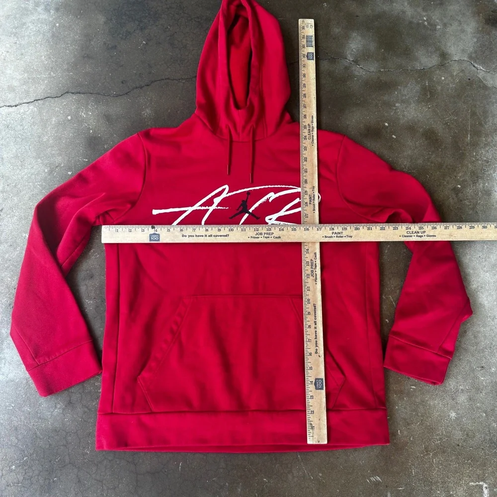Jordan Hoodie Mens Medium Red Excellent Jumpman Air Pullover Graphic Sweatshirt